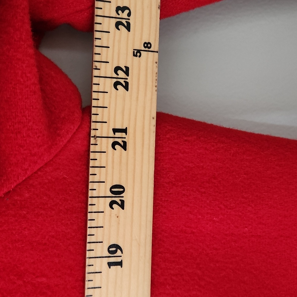 Vintage MACKINTOSH Wool Trench Maxi Coat Cherry Red Size 10 - Picture 10 of 14
